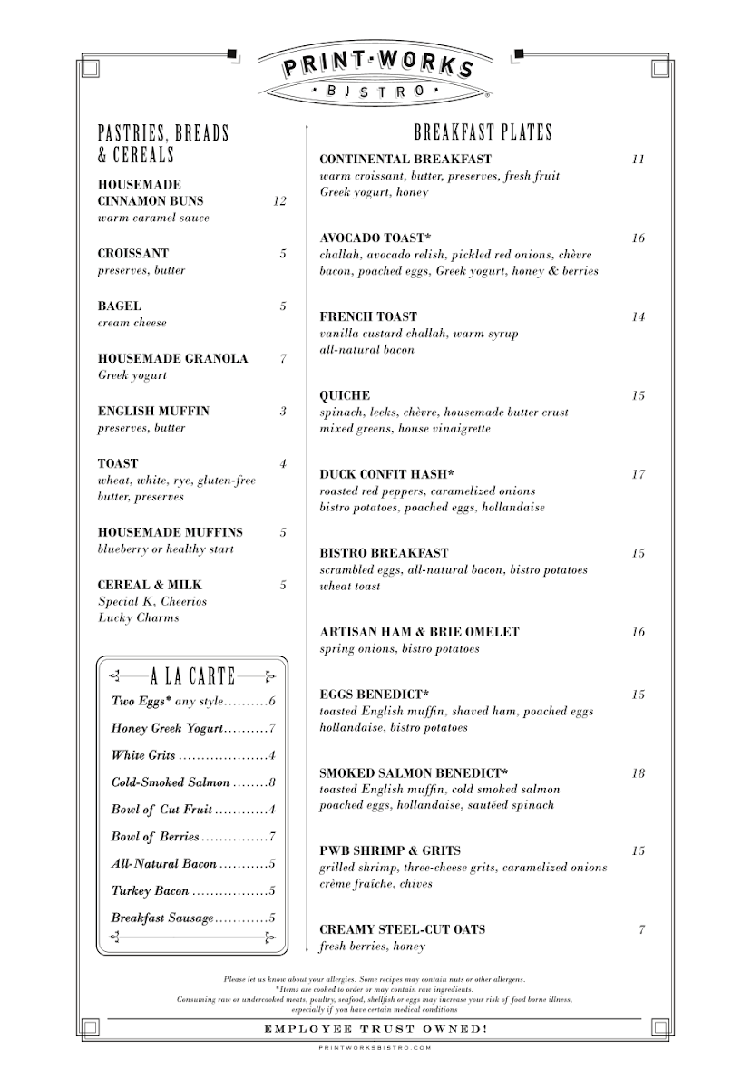 Print Works Bistro Photo Menu 6