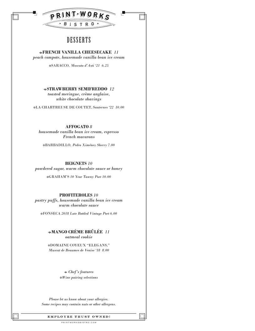 Print Works Bistro Photo Menu 8