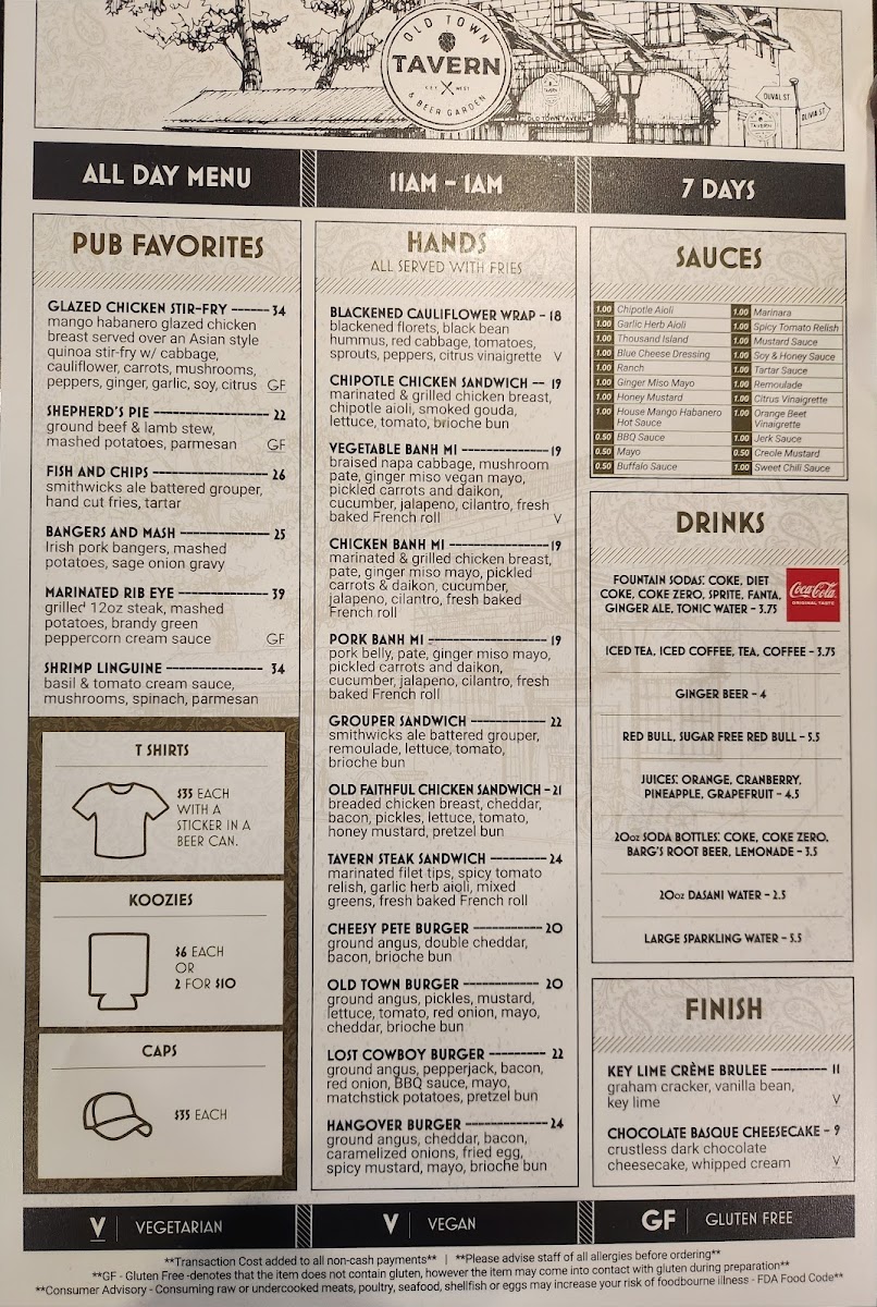 Old Town Tavern & Beer Garden Photo Menu 1
