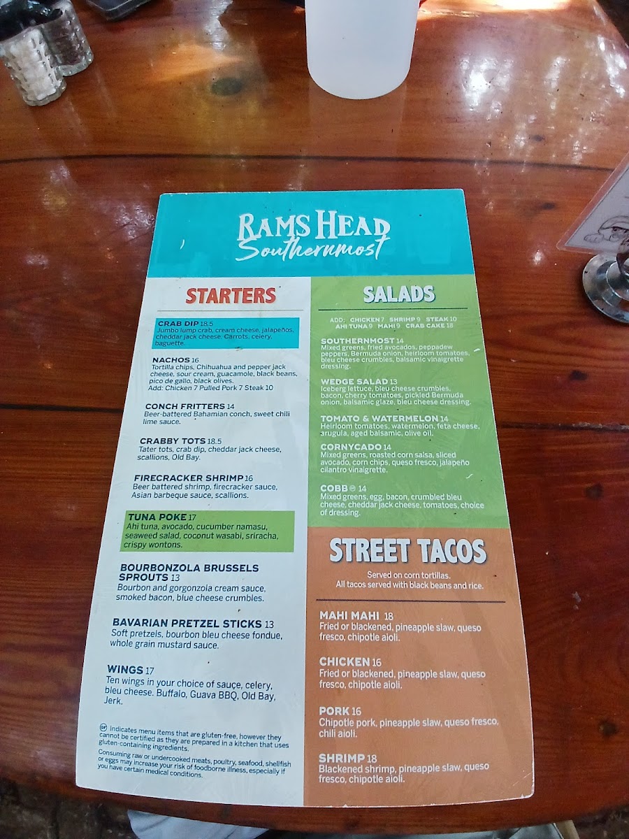Rams Head Southernmost Photo Menu 3