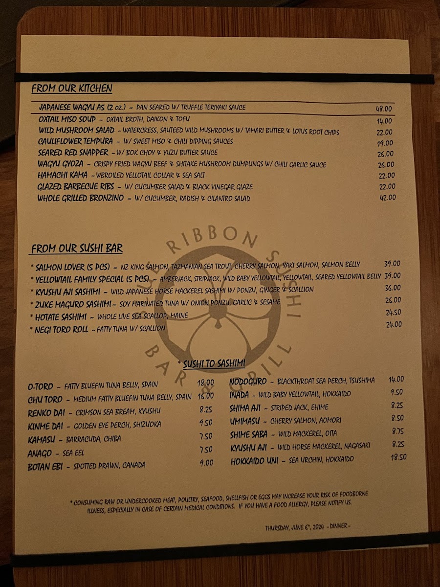 Blue Ribbon Sushi Bar & Grill - Columbus Circle Photo Menu 3