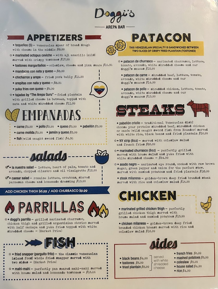Doggi's Arepa Bar Photo Menu 2