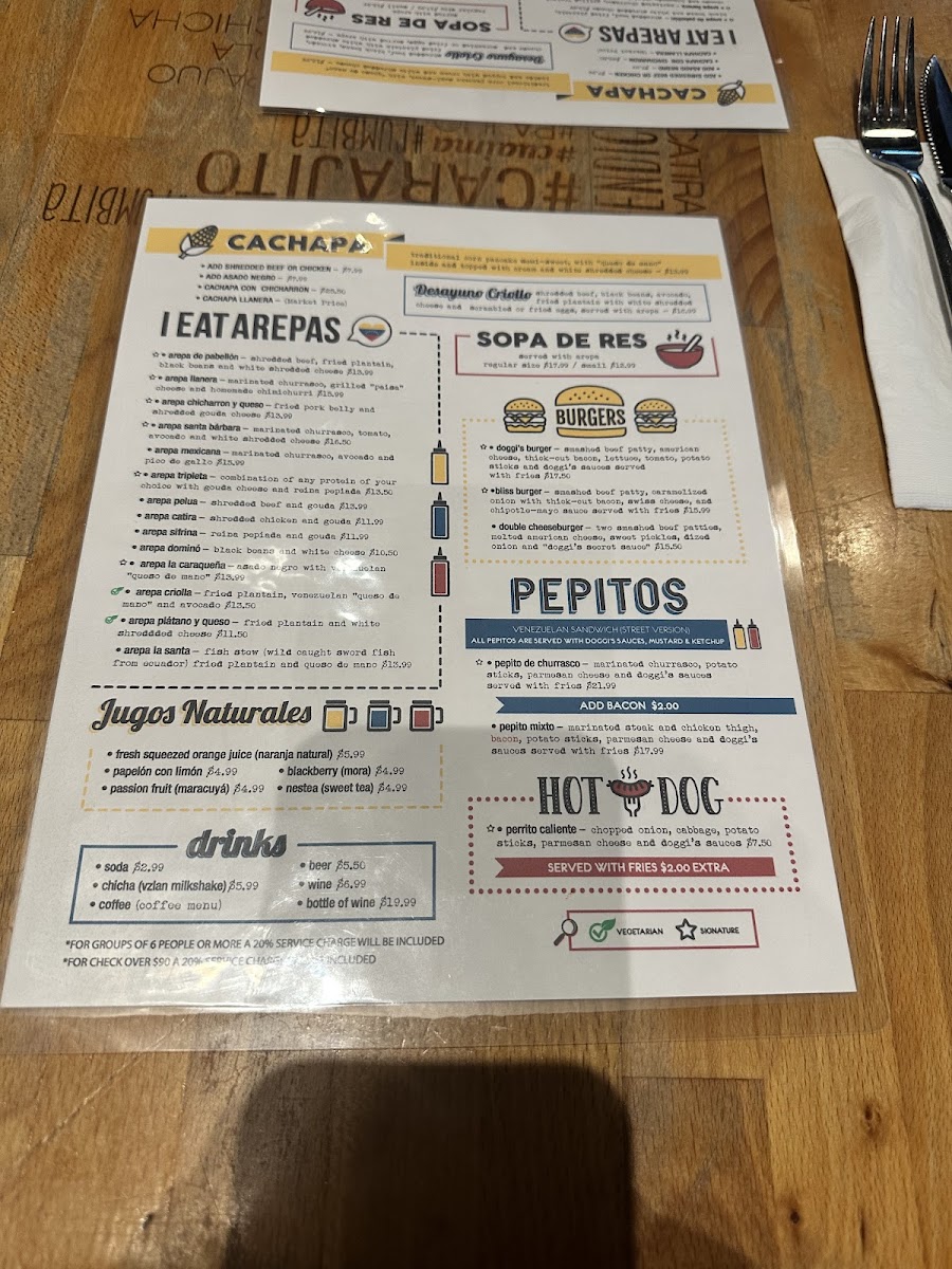 Doggi's Arepa Bar Photo Menu 7