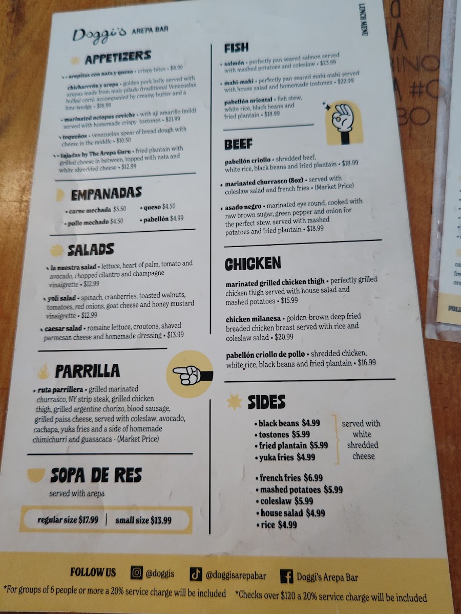Doggi's Arepa Bar Photo Menu 8