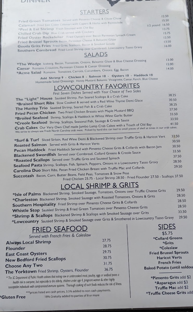 Acme Lowcountry Kitchen Photo Menu 2