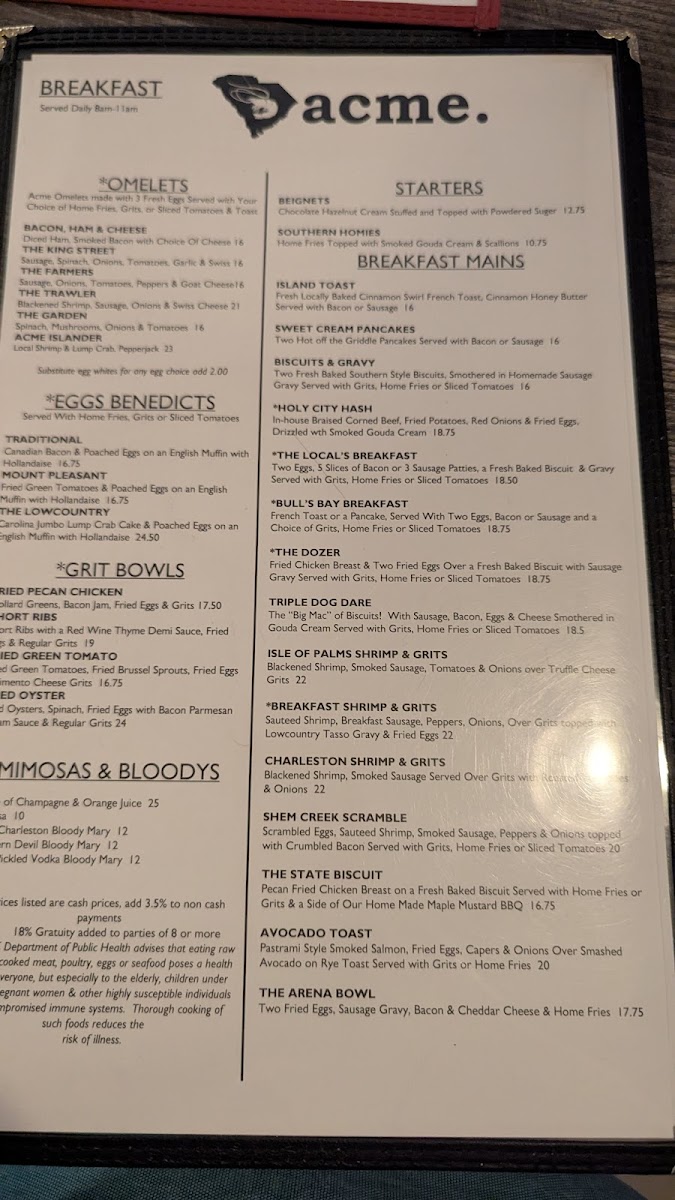 Acme Lowcountry Kitchen Photo Menu 4