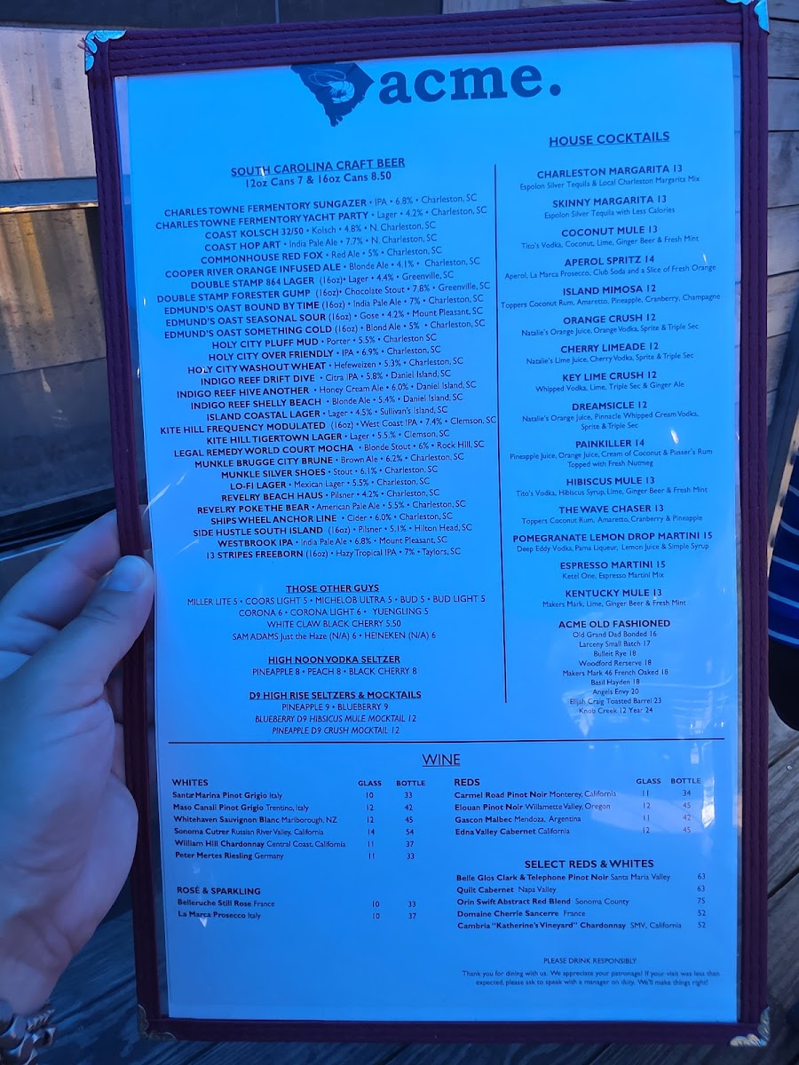 Acme Lowcountry Kitchen Photo Menu 7