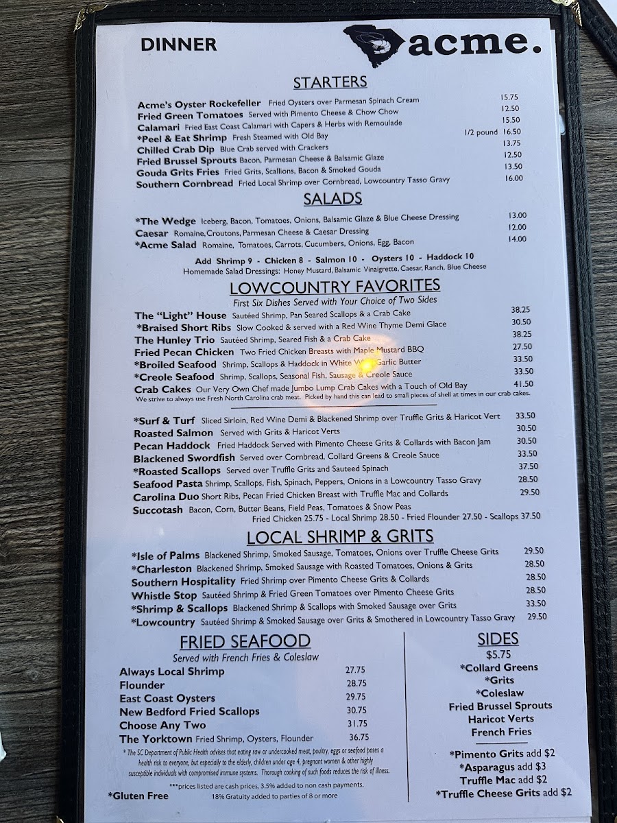 Acme Lowcountry Kitchen Photo Menu 9