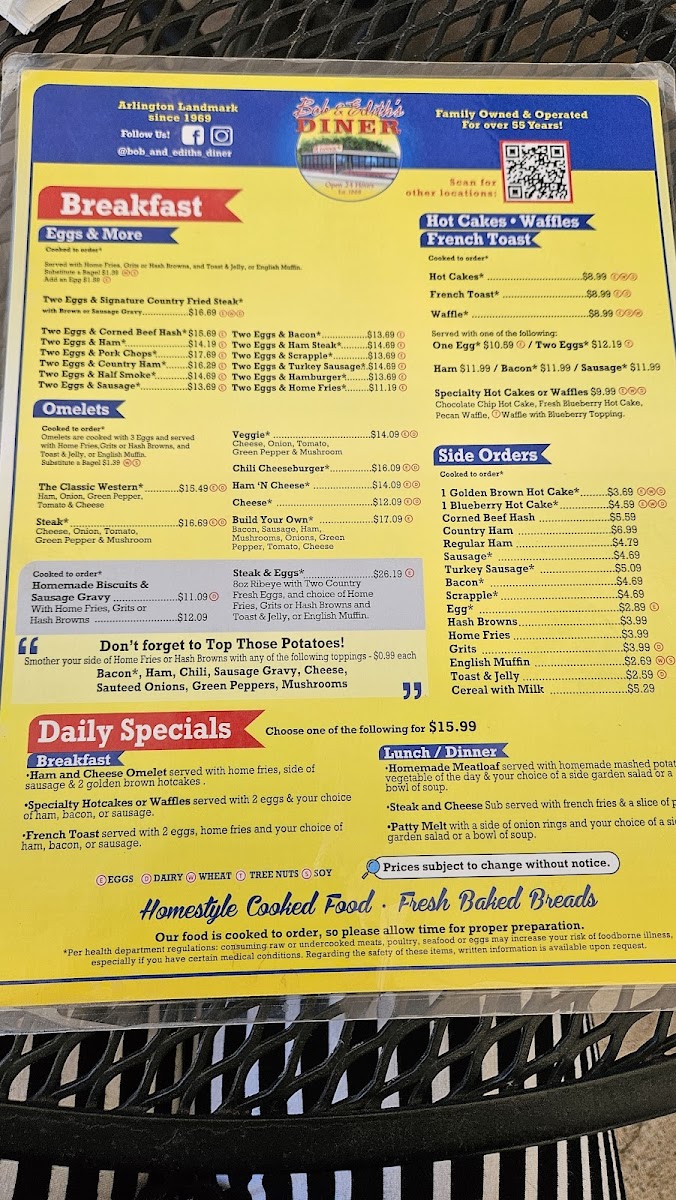 Bob & Edith's Diner Photo Menu 3