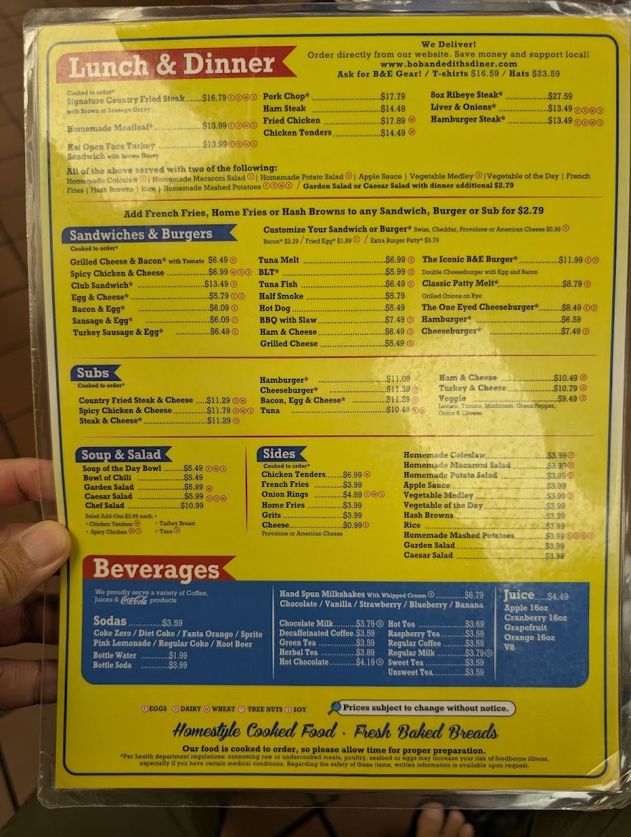Bob & Edith's Diner Photo Menu 5