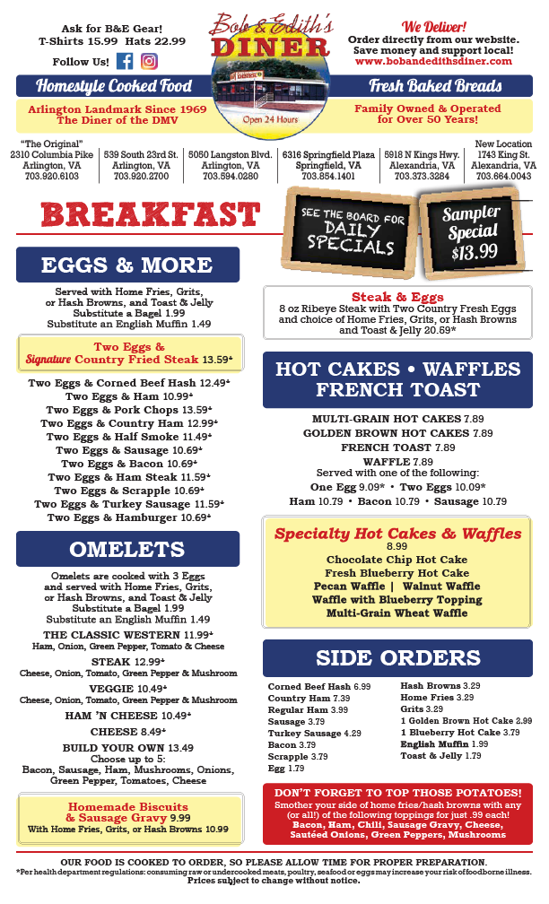 Bob & Edith's Diner Photo Menu 6