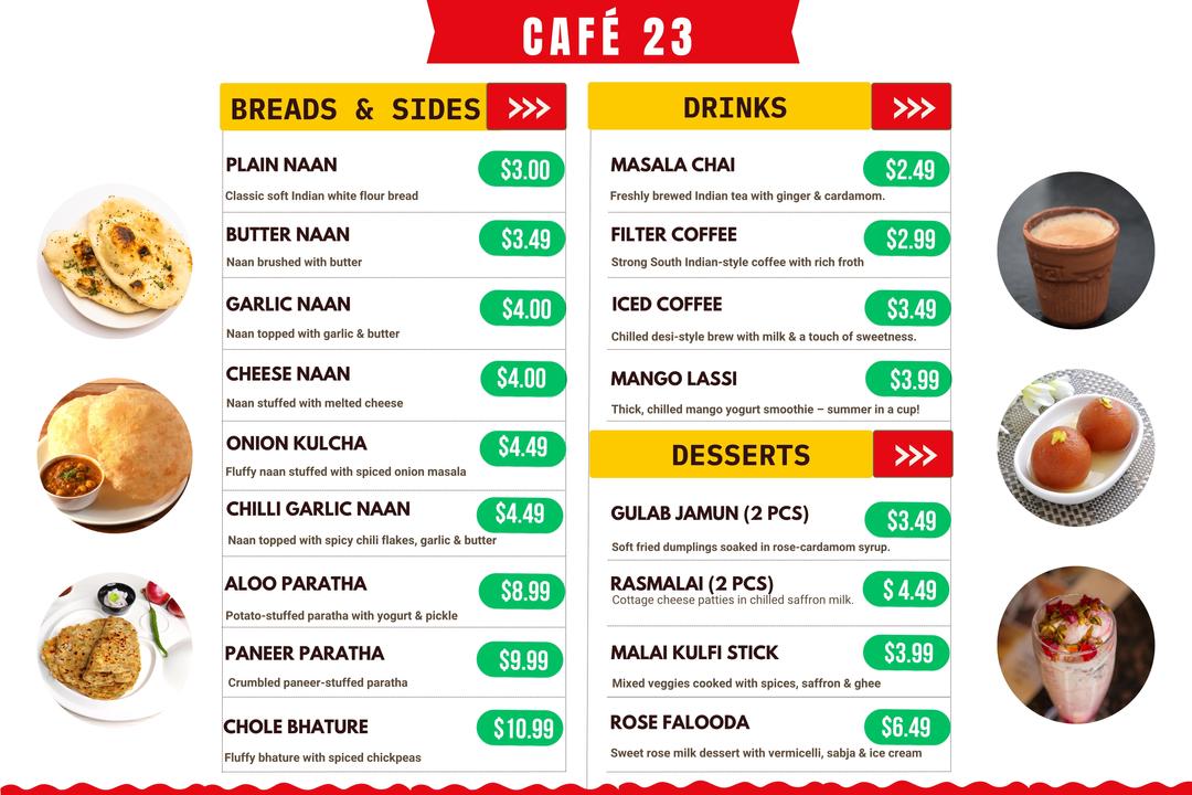 Cafe 23 – Indian Street Food Photo Menu 2