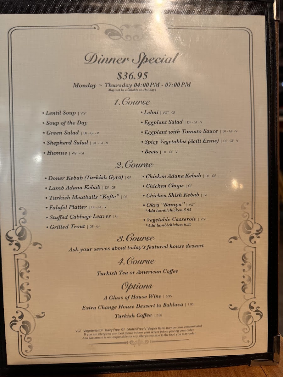 ABA Turkish Restaurant Photo Menu 3