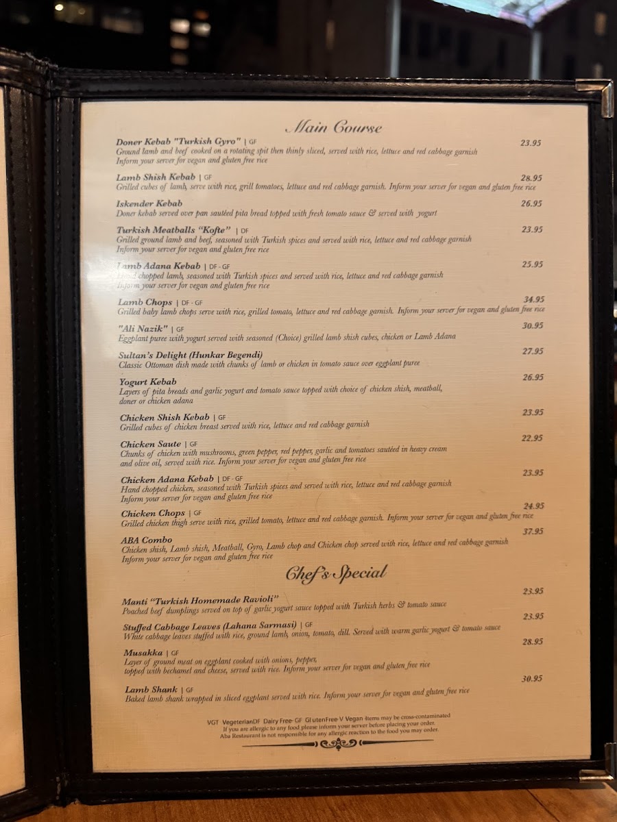 ABA Turkish Restaurant Photo Menu 9