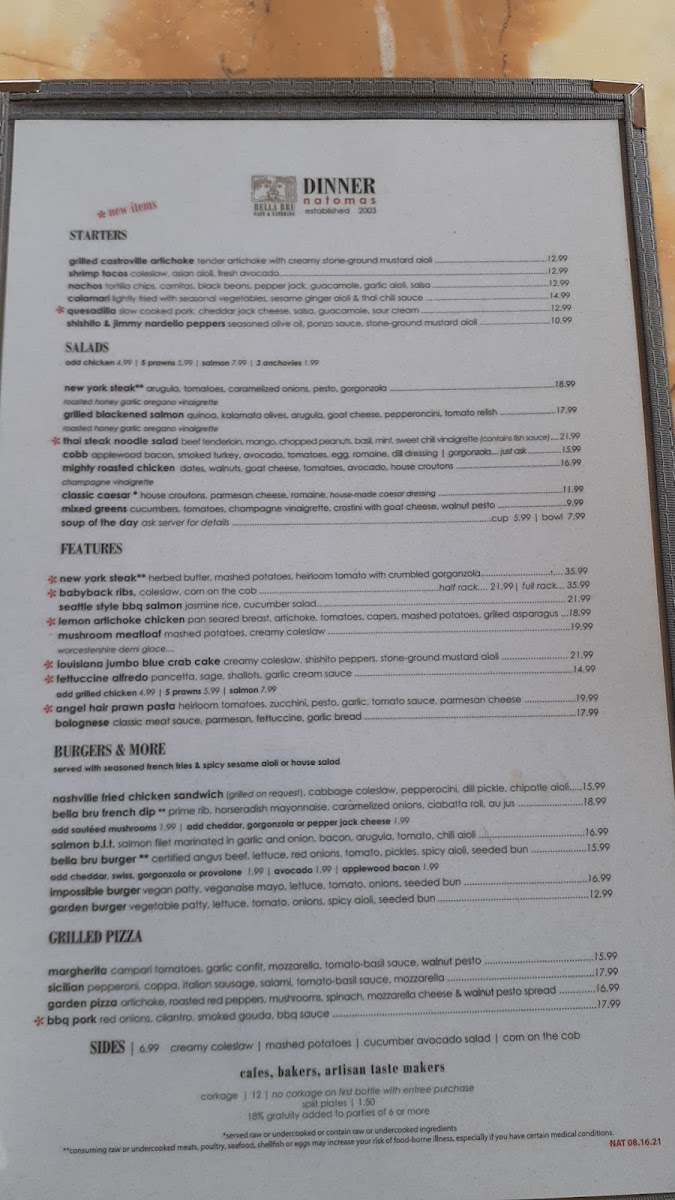 Bella Bru Cafe Photo Menu 9