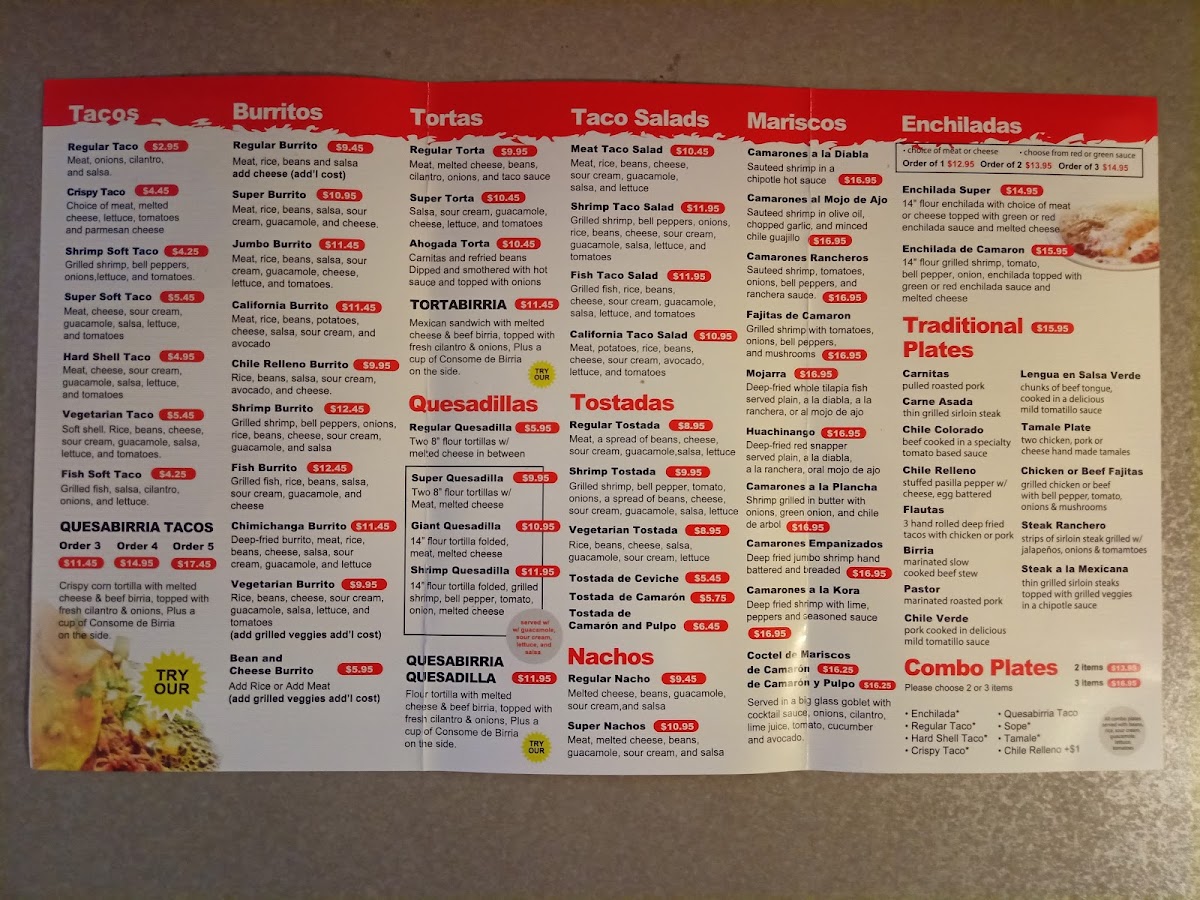 Taqueria El Burrito Photo Menu 2