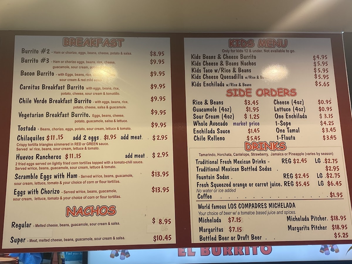 Taqueria El Burrito Photo Menu 3
