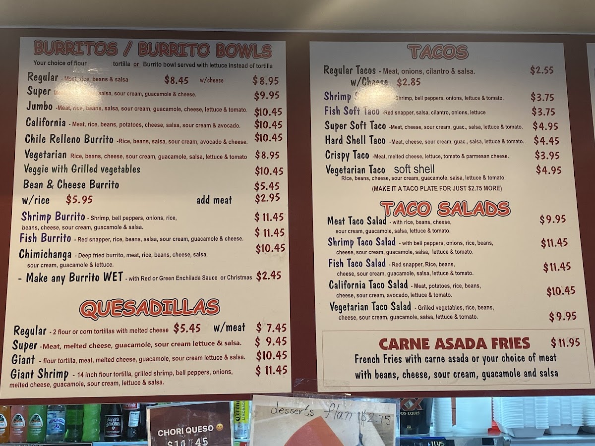 Taqueria El Burrito Photo Menu 4