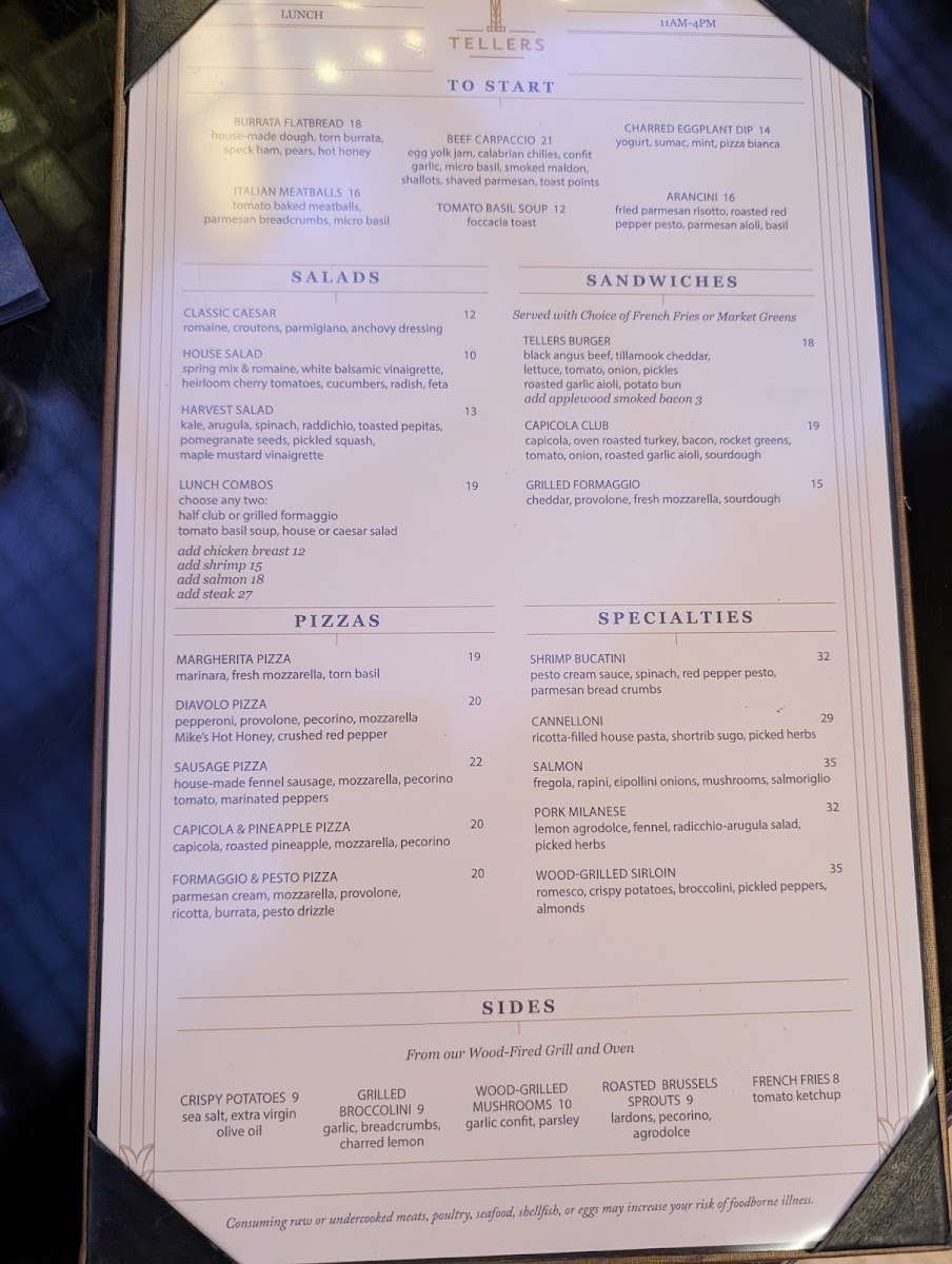 Tellers Photo Menu 1