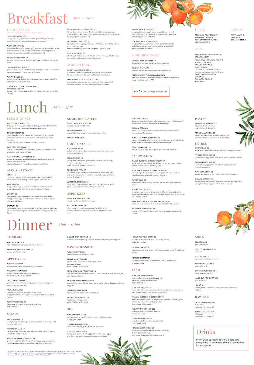 Orange Blossom Photo Menu 1
