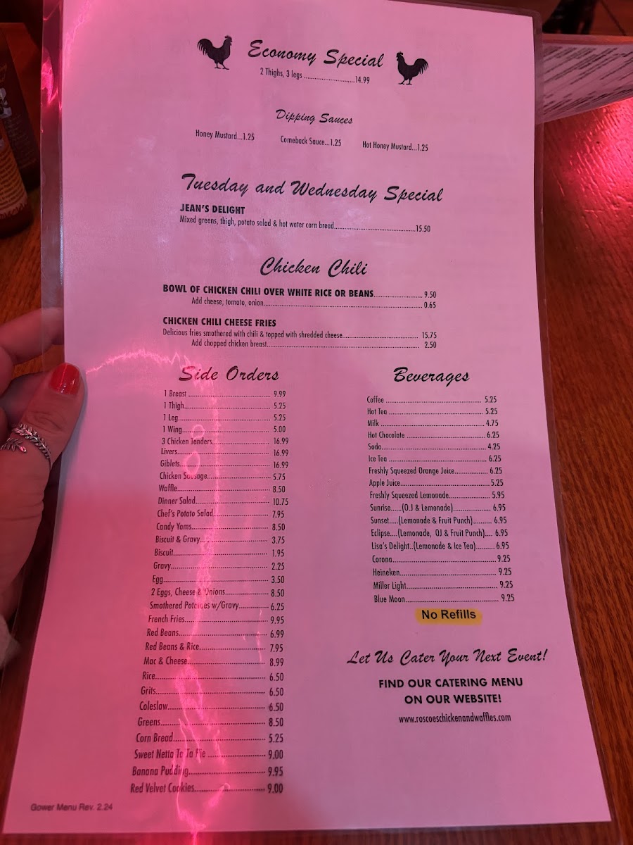 Roscoe's Chicken & Waffles Photo Menu 4