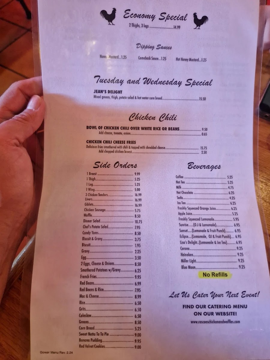 Roscoe's Chicken & Waffles Photo Menu 5