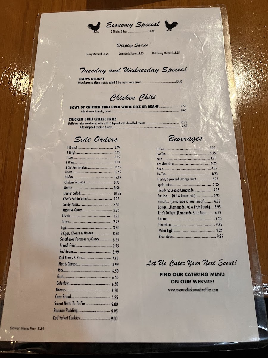 Roscoe's Chicken & Waffles Photo Menu 9