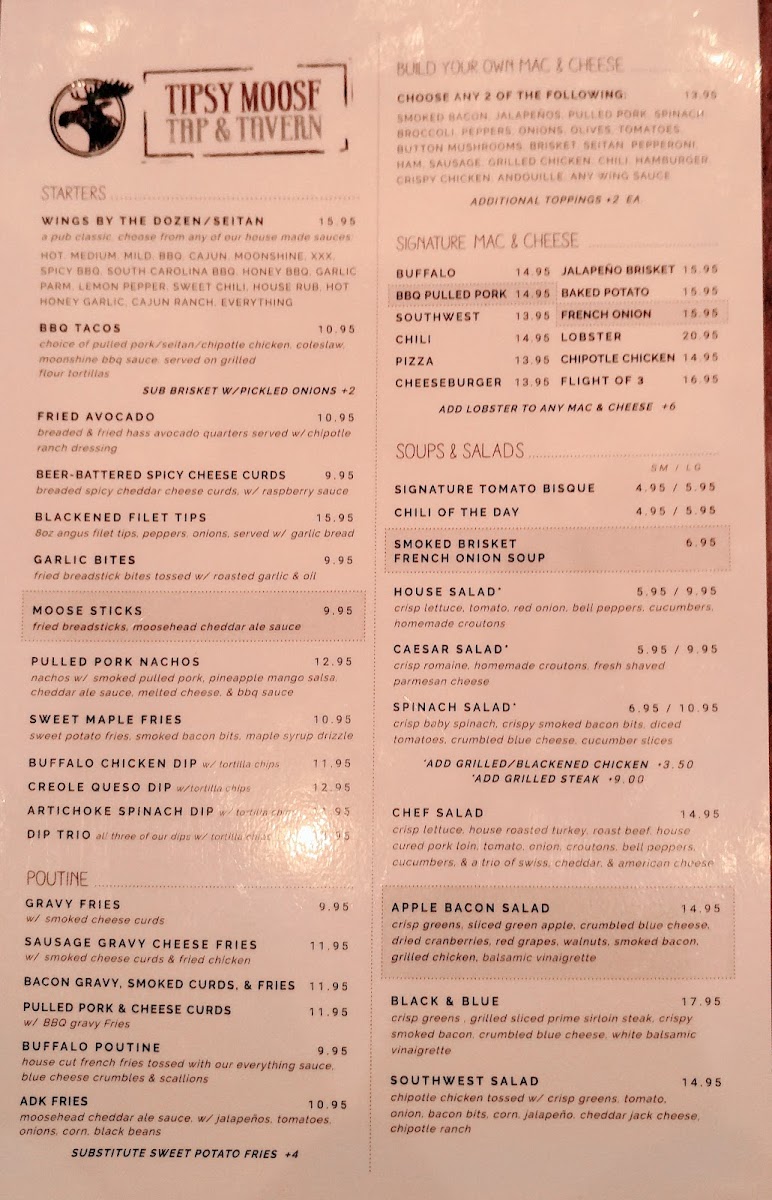 Tipsy Moose Tap & Tavern Photo Menu 3
