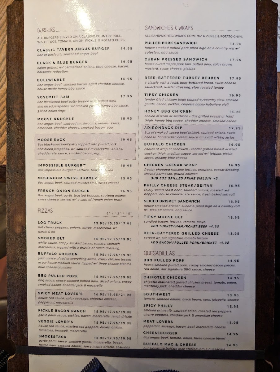 Tipsy Moose Tap & Tavern Photo Menu 9