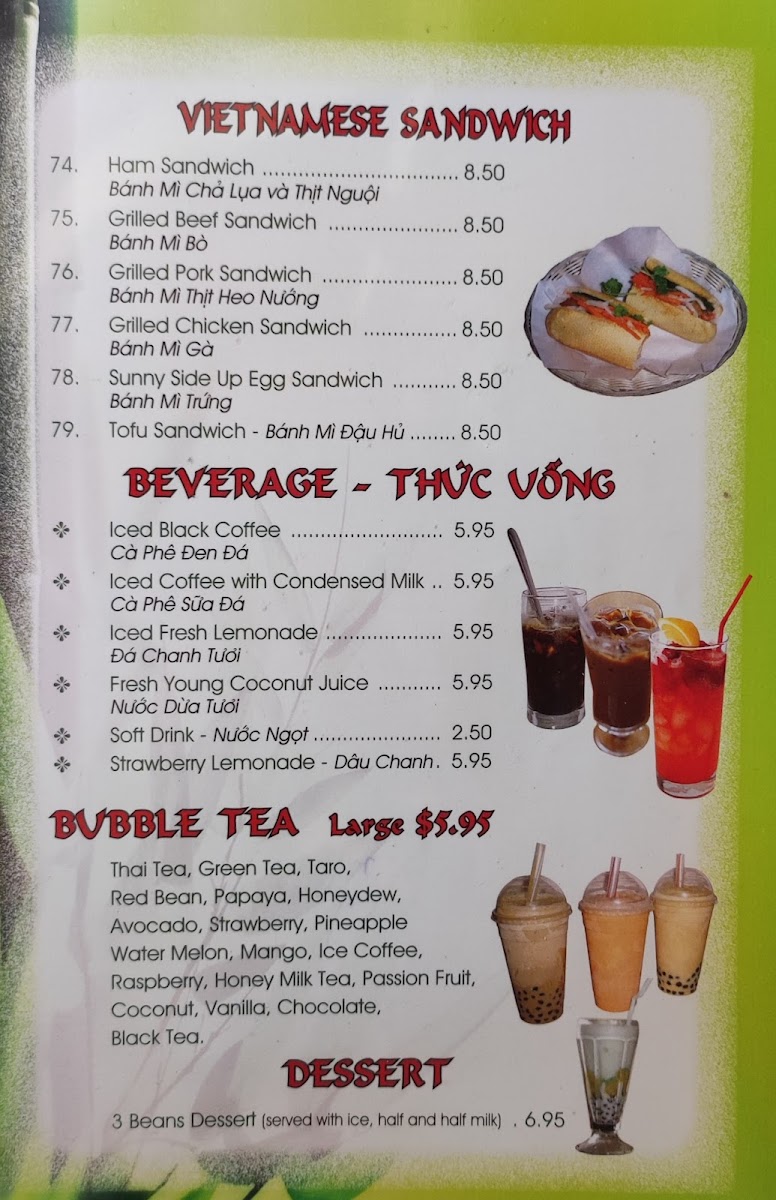 Phở Ever Photo Menu 1