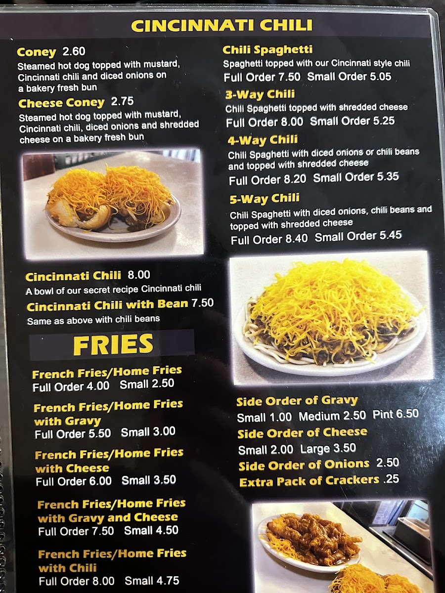 Pleasant Ridge Chili Restaurant Photo Menu 3