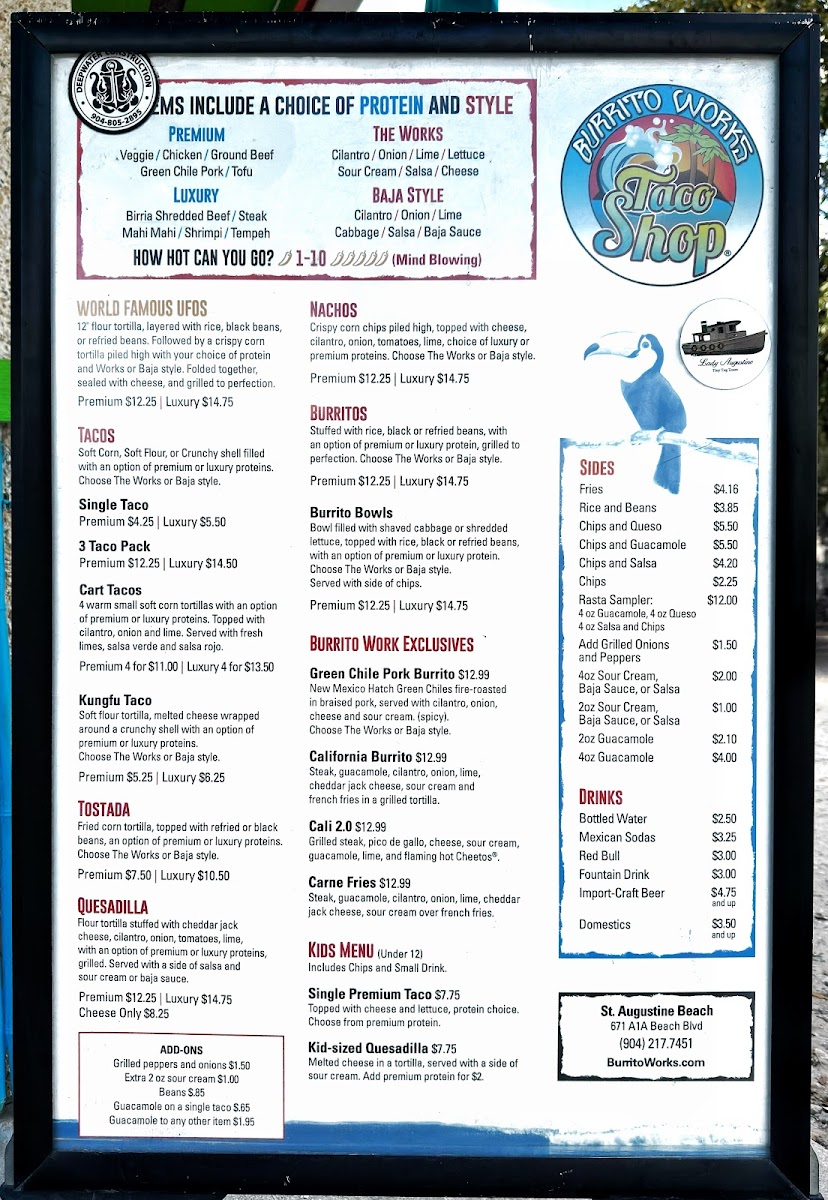A1A Burrito Works Photo Menu 2