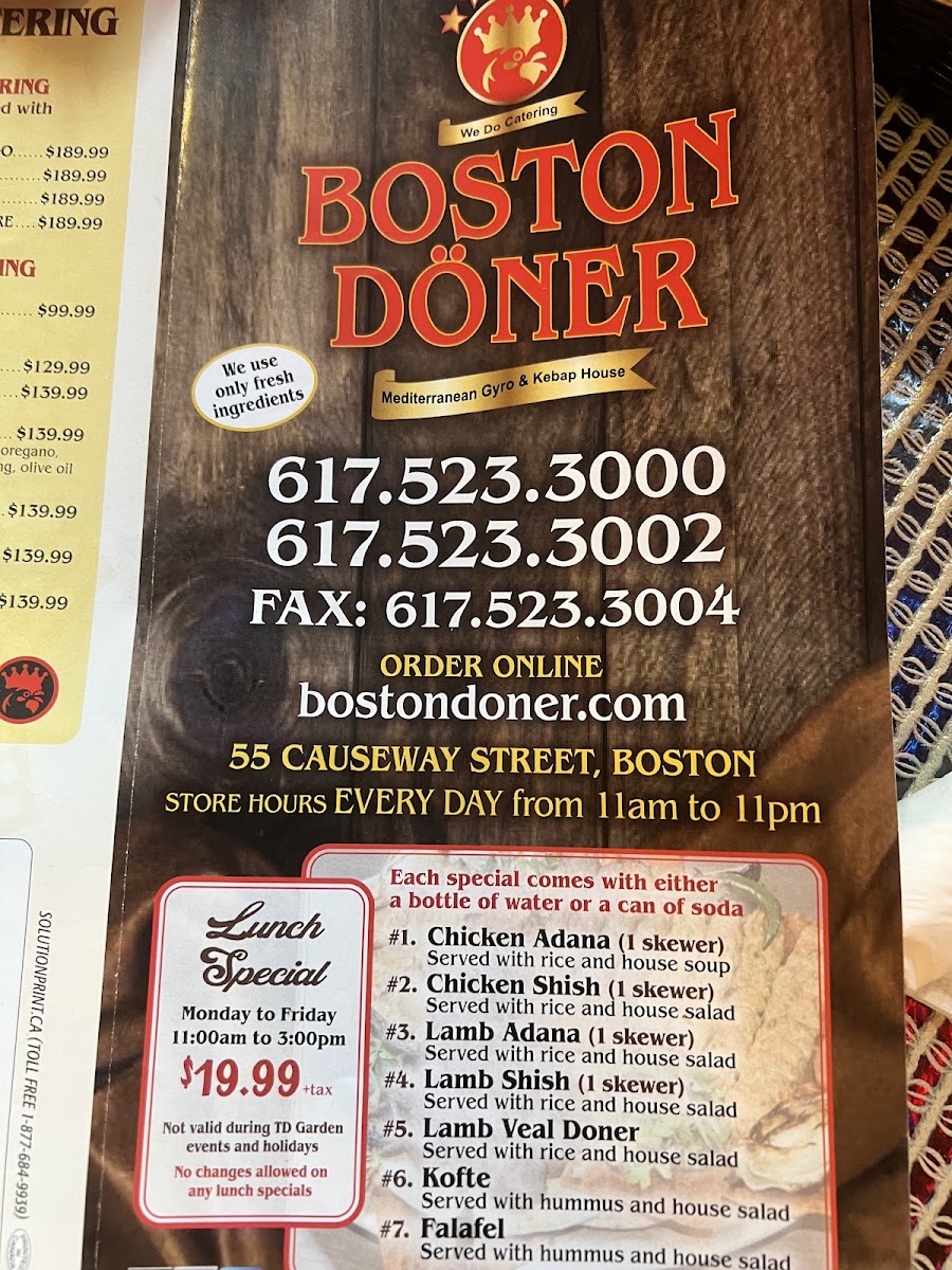 Boston Doner Photo Menu 10