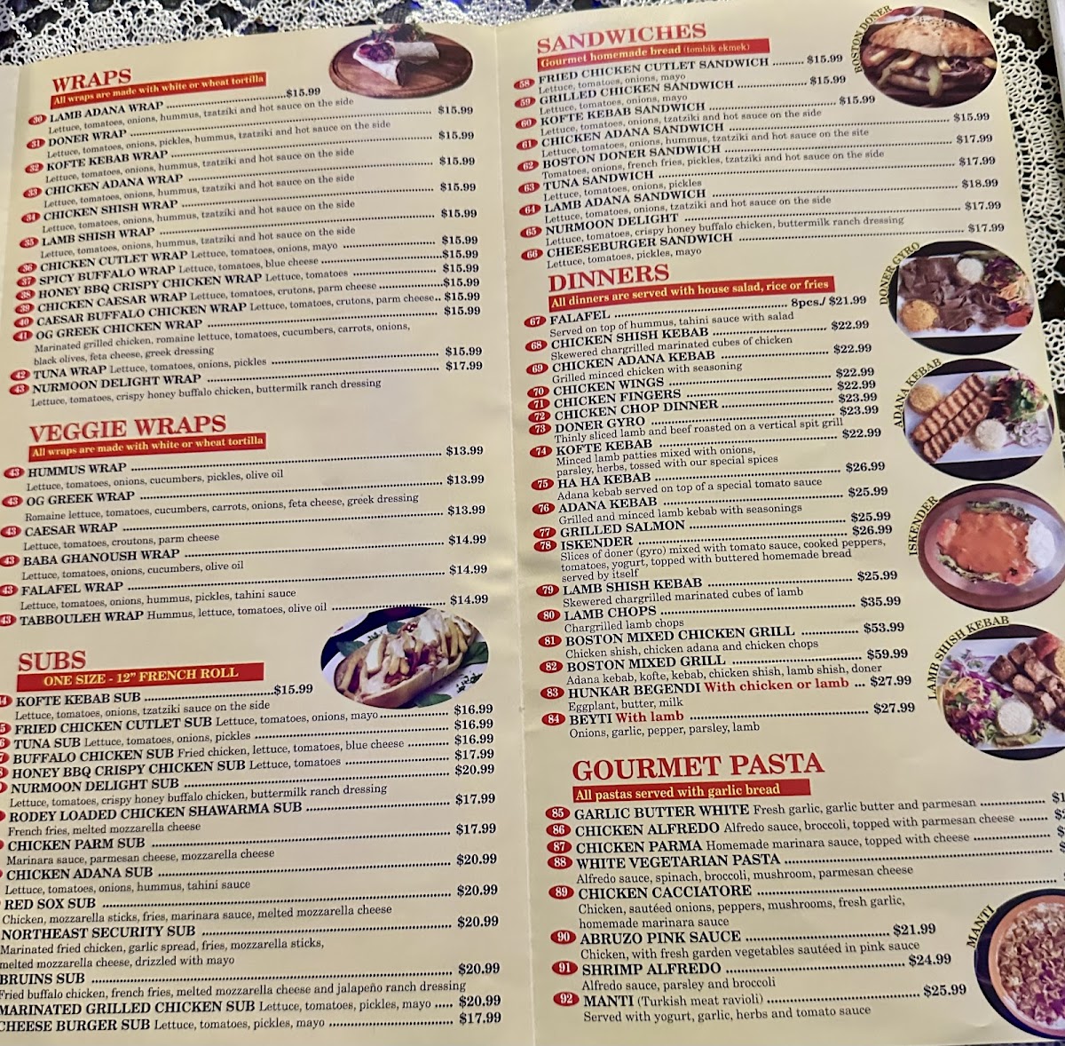 Boston Doner Photo Menu 5