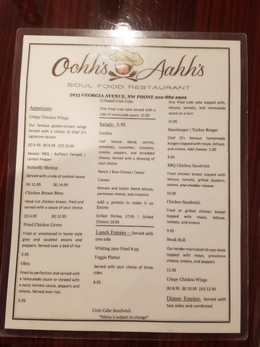 Oohh's & Aahh's Photo Menu 7