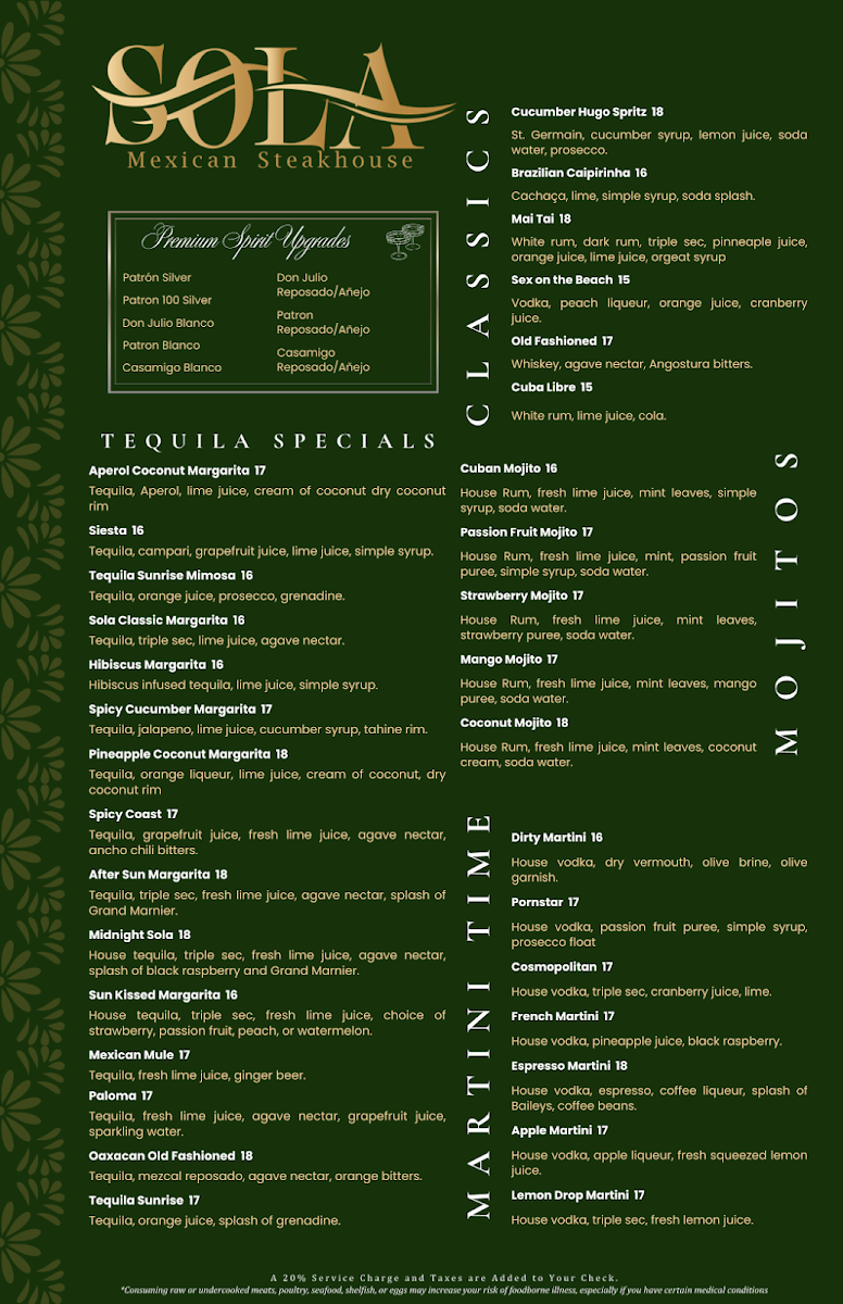 Sola Miami Beach Photo Menu 1