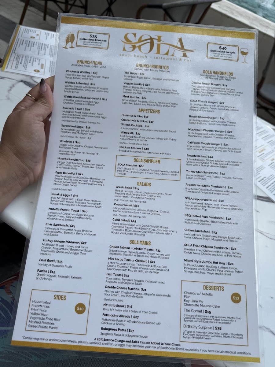 Sola Miami Beach Photo Menu 8