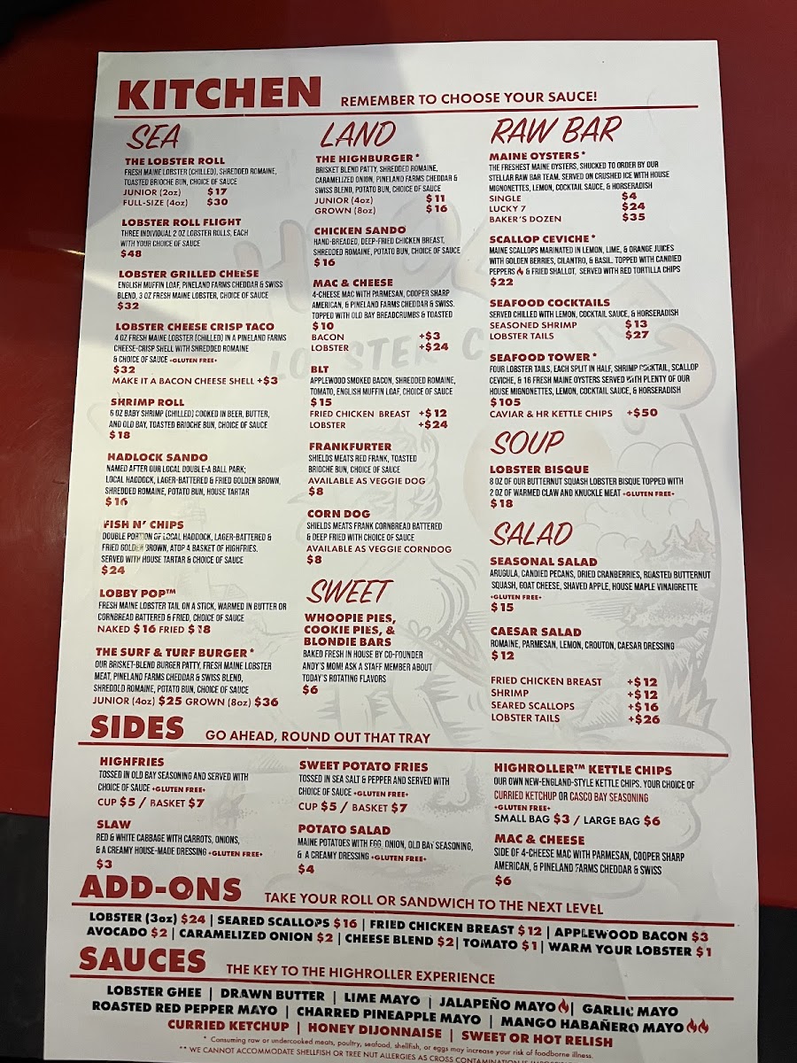 The Highroller Lobster Co. Photo Menu 10