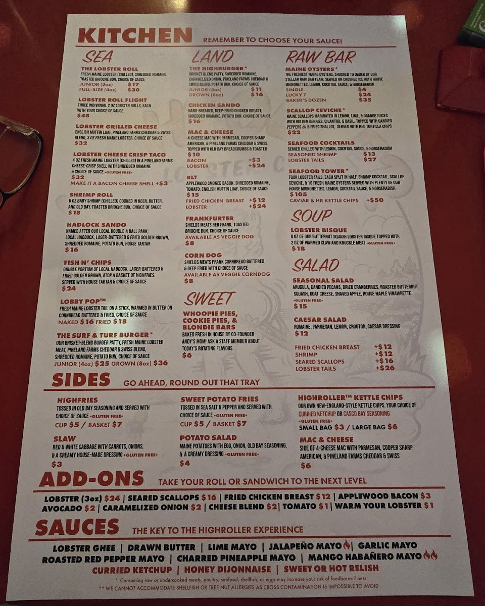 The Highroller Lobster Co. Photo Menu 5