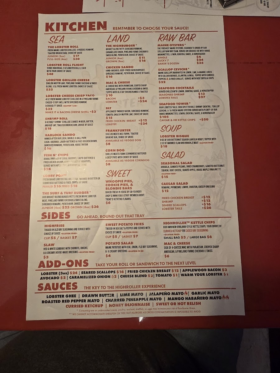 The Highroller Lobster Co. Photo Menu 6