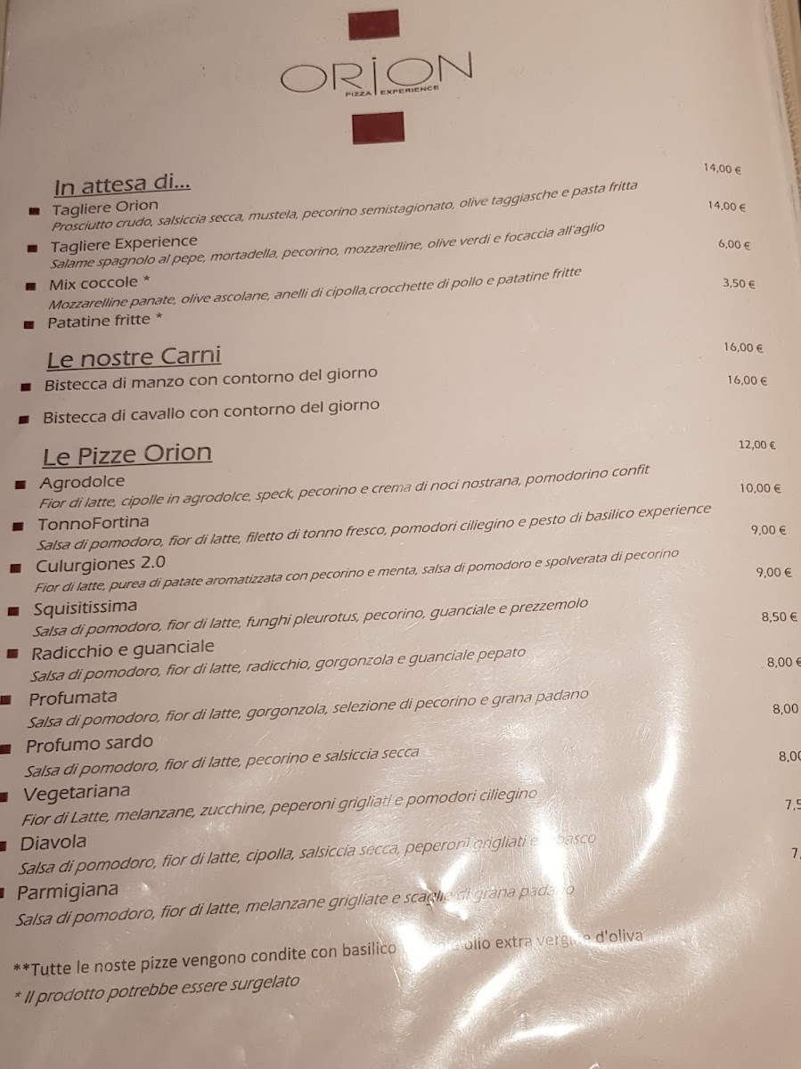 Orion Pizza Experience Photo Menu 3