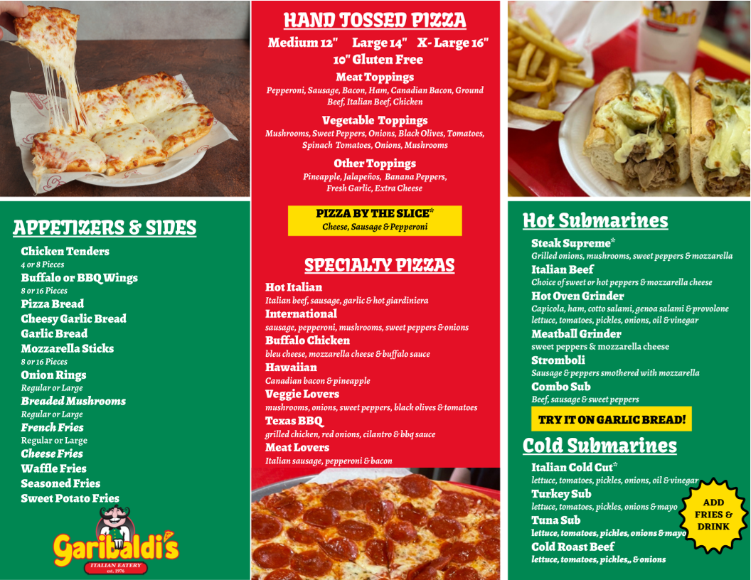 Garibaldi's Italian Eatery Photo Menu 1
