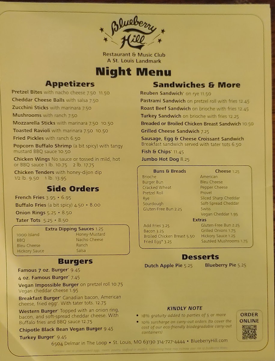 Blueberry Hill Photo Menu 3
