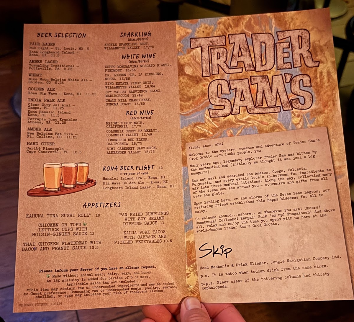 Trader Sam's Grog Grotto Photo Menu 5