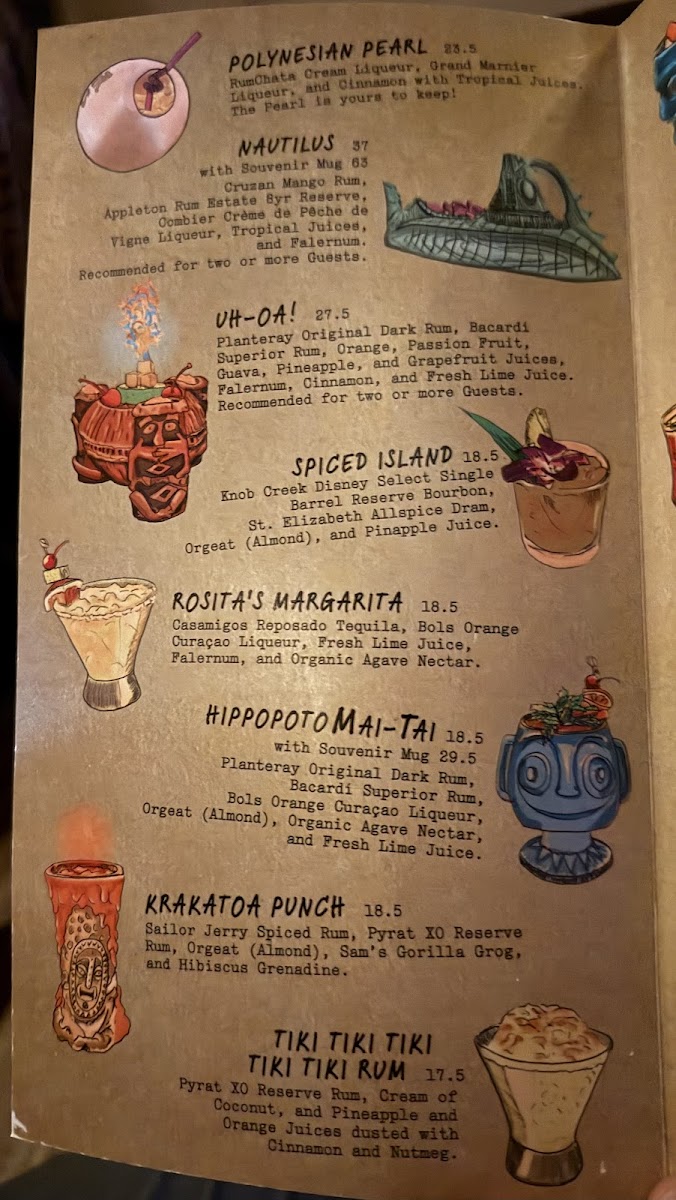 Trader Sam's Grog Grotto Photo Menu 9