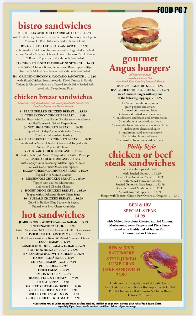 Ben & Irv's Photo Menu 3