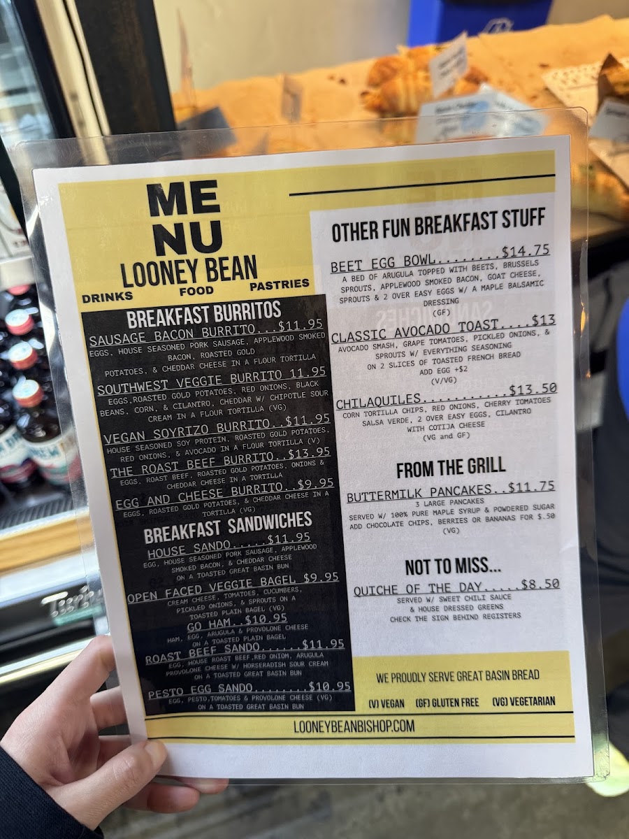 Looney Bean Photo Menu 6