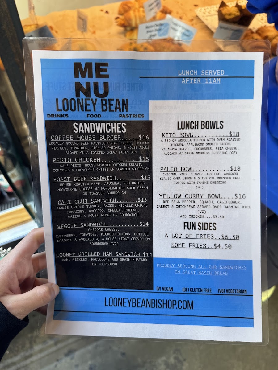 Looney Bean Photo Menu 8