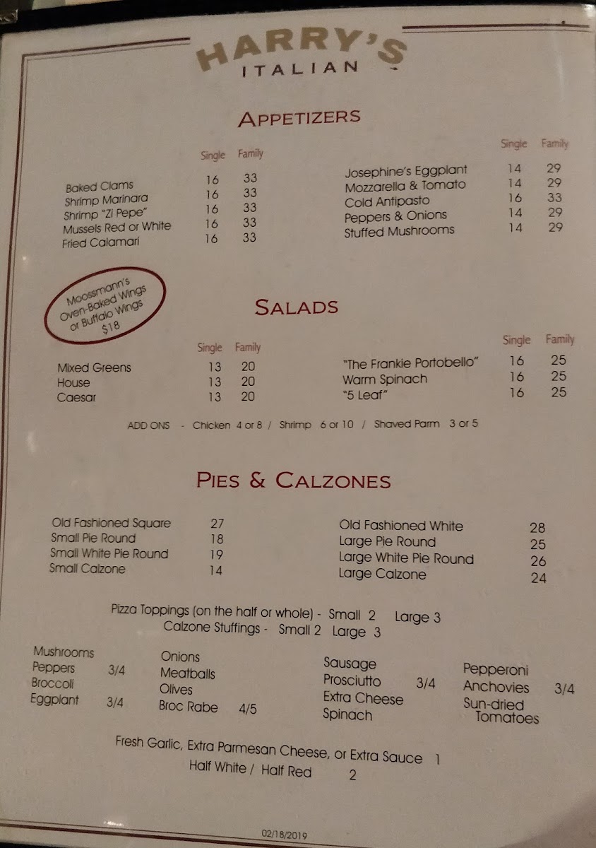 Harry's Italian Photo Menu 7
