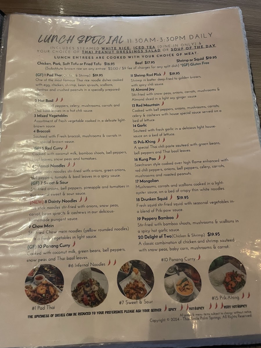 Thai Smile Palm Springs Photo Menu 4